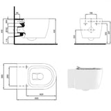 Crosswater Kai X Wall Hung Rimless Toilet with Soft Close Seat