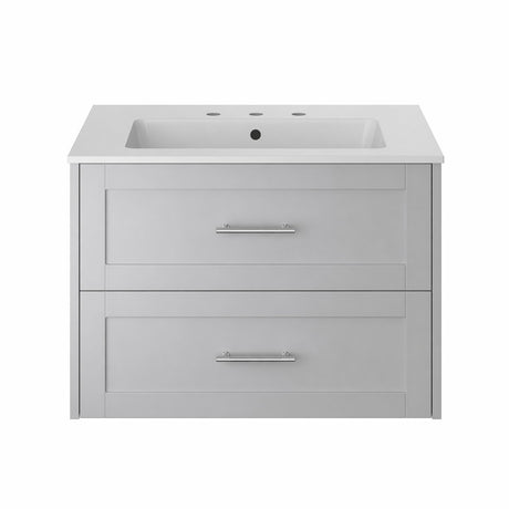 Heritage Wall Mounted Vanity Unit Dove Grey Heritage Lynton 800mm Wall Hung Vanity Unit with Basin, Waste and Handle Bundle