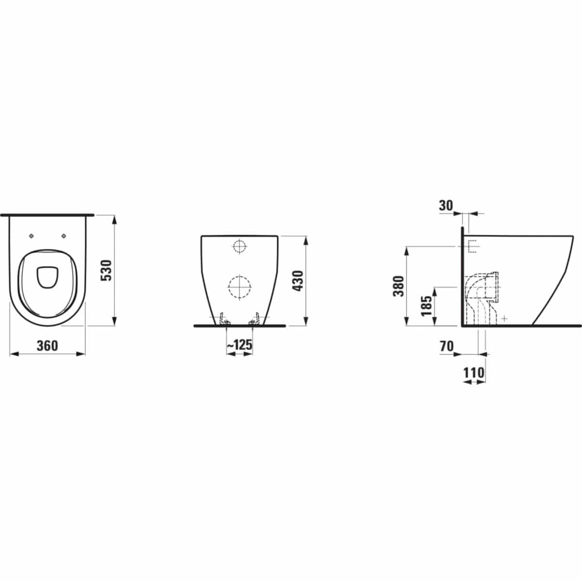 Laufen Back To Wall Toilet Laufen Pro Rimless Back to Wall Toilet with Soft Close Seat