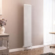 Eastbrook Column Radiator 1800 x 383 / Central Heating Eastbrook Rubano Straight Vertical Traditional Column Radiator in Gloss White