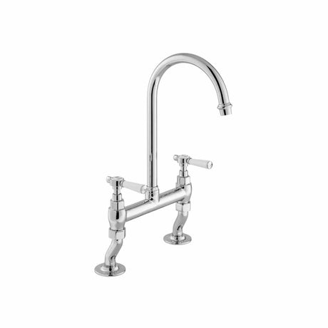 Vado Kitchen Tap Chrome Booth & Co. Axbridge Lever Bridge Kitchen Mixer Tap
