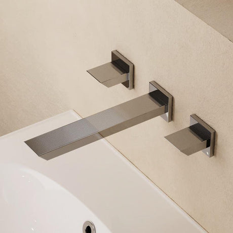 Crosswater Wall Mounted Basin Tap Chrome Crosswater Limit 3 Hole Wall Mounted Basin Mixer Tap