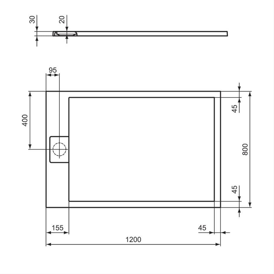 Ideal Standard Rectangle Shower Tray Ideal Standard Ultra Flat S i.life Shower Tray in Jet Black