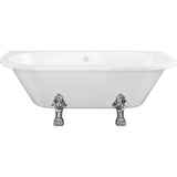 Aquarius Bathrooms Roll Top and Slipper Freestanding Bath Aquarius Timeless Freestanding Back To Wall Bath With Chrome Lions Paw Feet