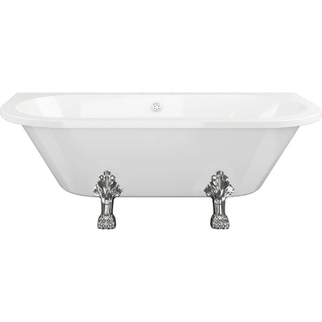 Aquarius Bathrooms Roll Top and Slipper Freestanding Bath Aquarius Timeless Freestanding Back To Wall Bath With Chrome Lions Paw Feet