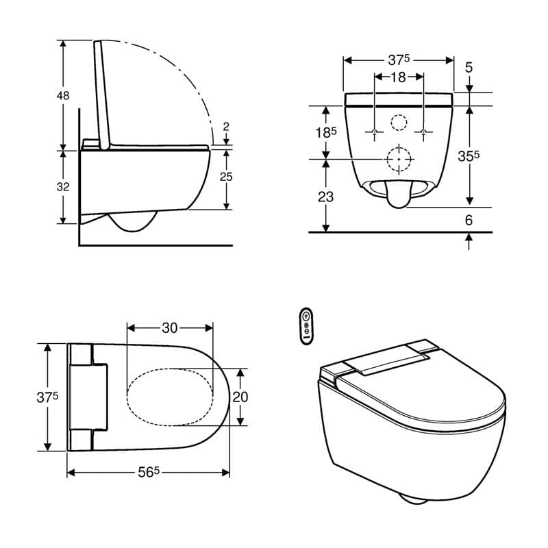 Geberit Smart Toilet Geberit Aquaclean Alba Rimless Wall Hung Smart Toilet