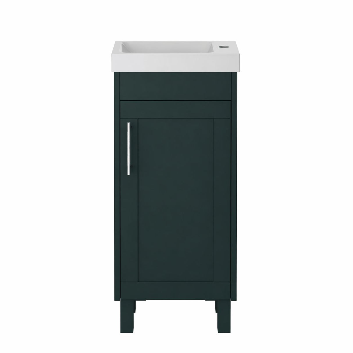 Heritage Cloakroom Unit Classic Green Heritage Lynton 400mm Floor Standing Cloakroom Vanity Unit with Basin, Waste and Handle Bundle
