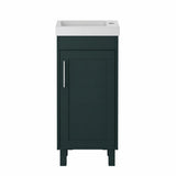 Heritage Cloakroom Unit Classic Green Heritage Lynton 400mm Floor Standing Cloakroom Vanity Unit with Basin, Waste and Handle Bundle