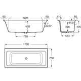 Roca Double Ended Bath Roca Ona Rectangular Drop In Stonex® Bath