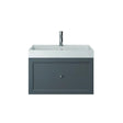 Heritage Wall Mounted Vanity Unit Graphite / Kirkham Basin - 2 Tap Hole Heritage  Caversham Wall Mounted Vanity Unit with Basin or Worktop - 700mm - One Drawer