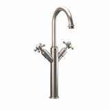 Crosswater Tall Basin Tap Brushed Nickel Crosswater Belgravia Tall Monobloc Basin Mixer Tap with Crosshead Handle