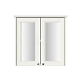 Heritage Mirrored Cabinet Heritage Caversham Double Door Mirror Wall Cabinet with Handles in Chantilly