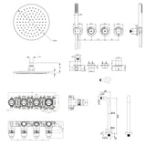 UK Bathroom Store Concealed Shower Set Crosswater Module Shower Set 8 - 2 Outlet with Pencil Handset and Overhead Shower