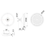 Burlington Fixed Shower Head Burlington Riviera Fixed AirBurst Shower Head with Wall Mounted Arm