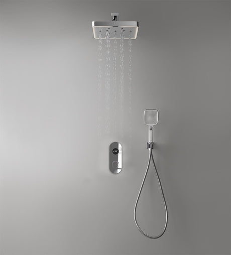 TED Exposed Shower Set Wall Mounted TED Togo Oval BubbleSpa® Complete 2 Outlet Digital Shower Kit with Wireless Button