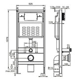 Imex Wall Hung WC Frame Imex Adjustable 1070-1270mm Wall Mounted Frame and Cistern with Stainless Steel Flush Plate