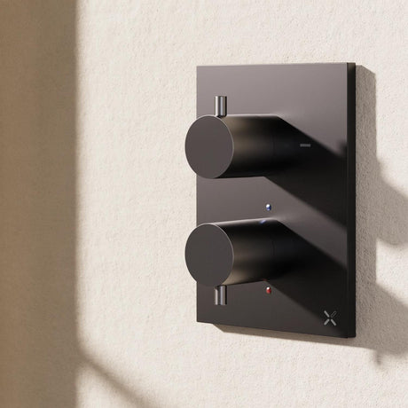 Crosswater Concealed Shower Valve Matt Black Crosswater MPRO Crossbox 1 Outlet Trimset