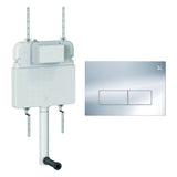 Crosswater Concealed Cistern MPRO Steel Plate in Chrome Crosswater Dual Flush Slimline Concealed Cistern Set with Flush Plate  - 508 x 80 x  550mm