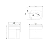 Burlington Wall Mounted Vanity Unit Burlington Chalfont 550mm Wall Mounted Single Drawer Vanity Unit with Basin