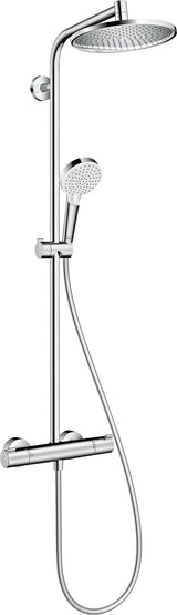 Hansgrohe Exposed Shower Set Hansgrohe Crometta S Exposed Thermostatic Shower Set with Fixed Shower Head and Handset in Chrome