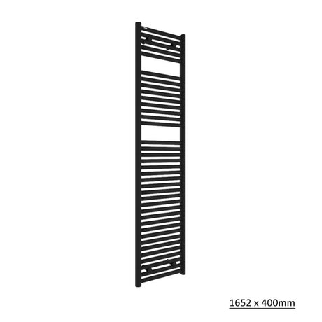 Tissino Ladder Rails 1652 x 400 / Central Heating Tissino Hugo2 Designer Towel Radiator in Matt Black