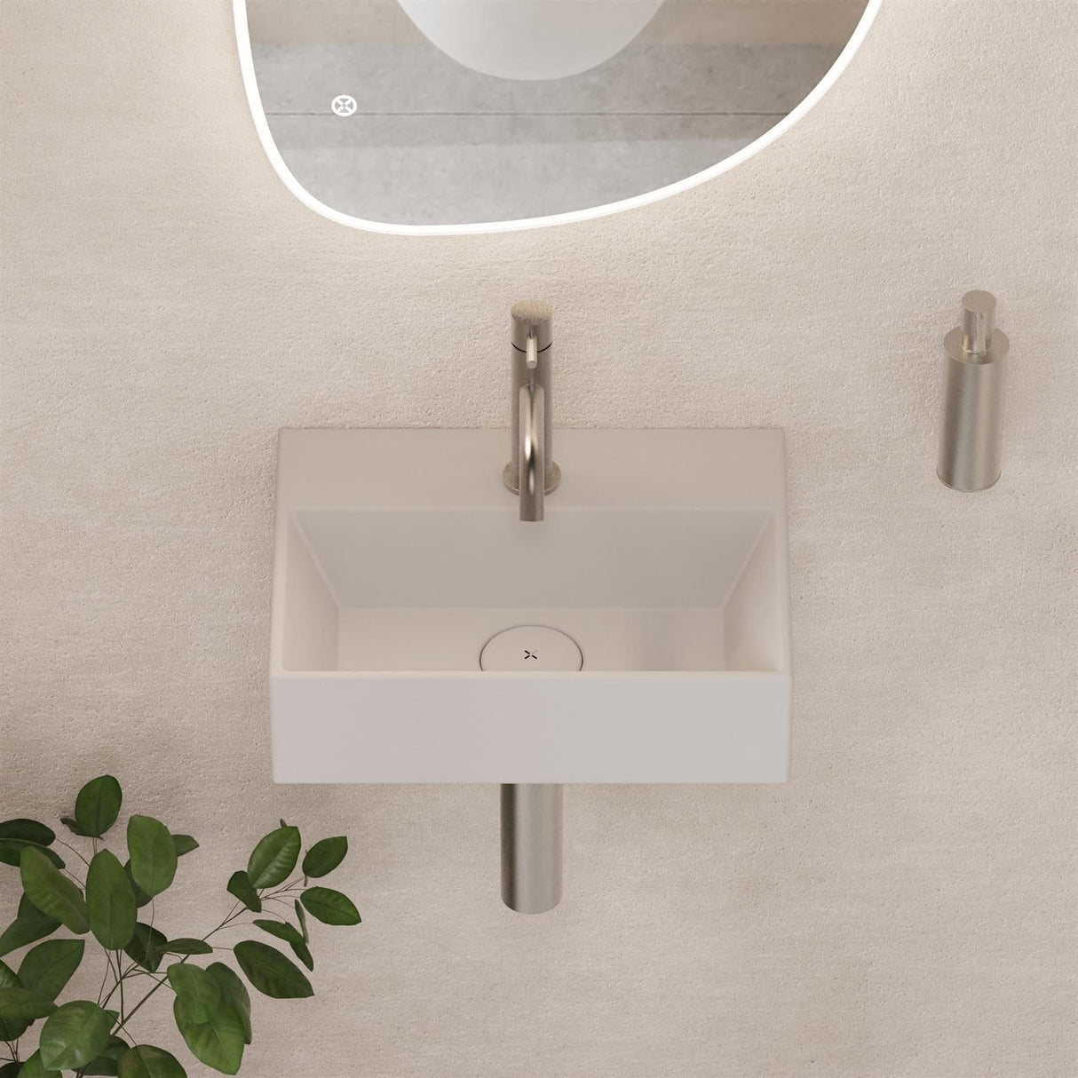 Crosswater Cloakroom Basin White Matt / 400 x 300mm Crosswater Beck Cloakroom Basin with Waste