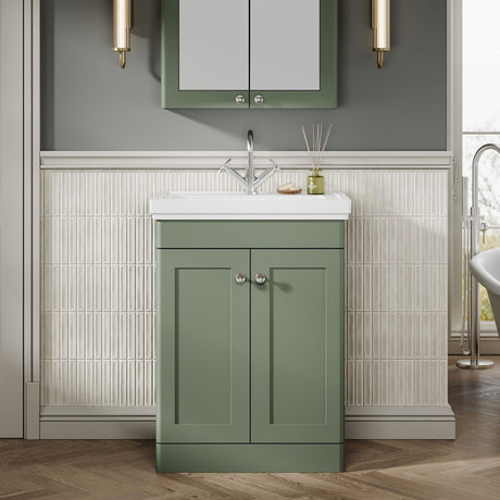 Aquarius Leighton 500mm Floor Standing Two Door Vanity Unit with Basin