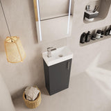 Aquarius Bathrooms Cloakroom Vanity Unit Aquarius Byron 400mm Floor Standing 1 Door Cloakroom Vanity Unit with 1 Tap Hole Basin