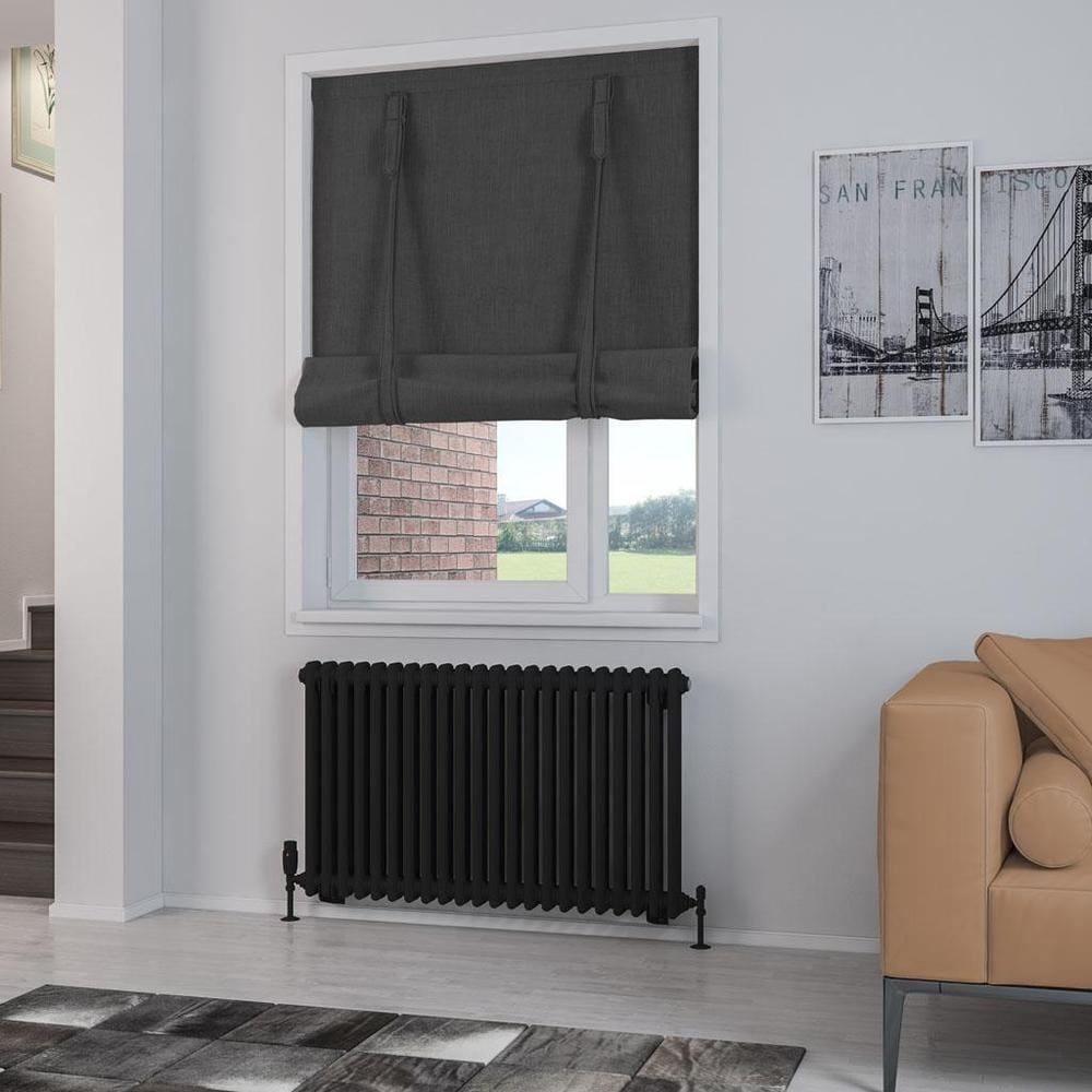 Eastbrook Column Radiator 600 x 1010 / Central Heating Eastbrook Rivassa Traditional 2 Column Radiator in Matt Black