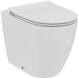 Ideal Standard Back to Wall Toilet Slimline Sandwich Ideal Standard i.life O Back to Wall Rimless Toilet with HydroTwist Flush and Soft Close Seat