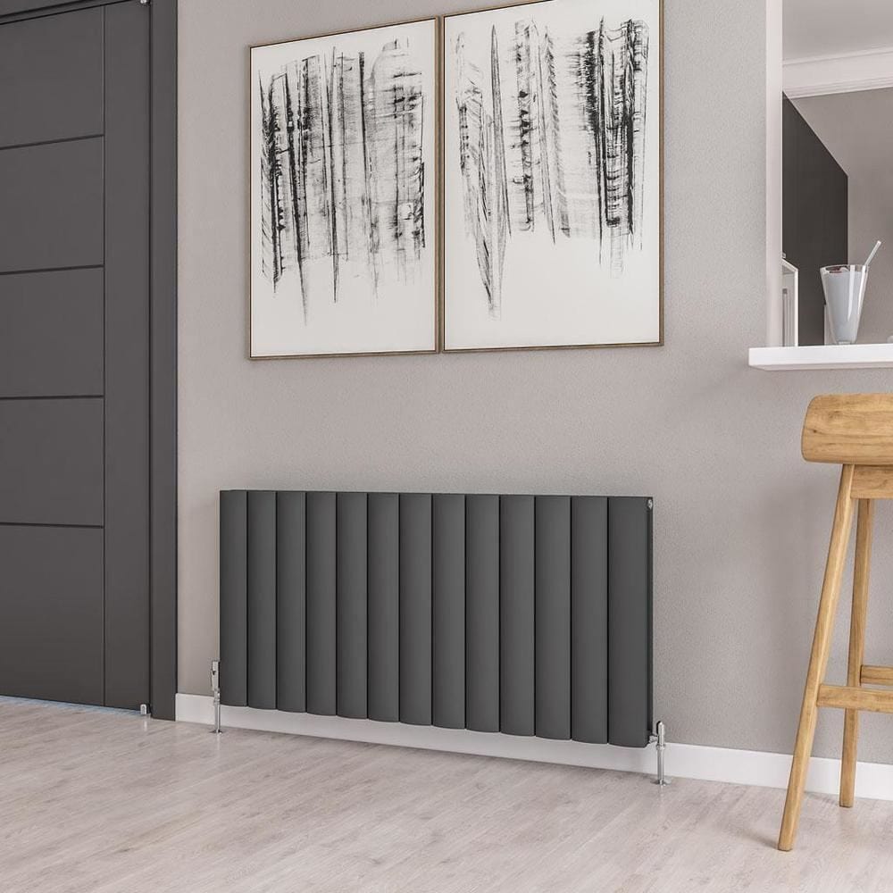 Eastbrook Panel Radiator 600 x 1230 / Central Heating Eastbrook Guardia Straight Horizontal Aluminium in Matt Anthracite
