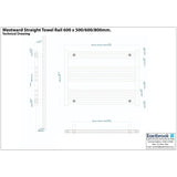 Eastbrook Ladder Rail Eastbrook Westward Vertical Straight Heated Towel Rail - 600 x 600mm - Gloss White