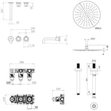 UK Bathroom Store Concealed Shower Set Crosswater Module Shower Set 3 with Fixed Overhead Shower and Bath Spout