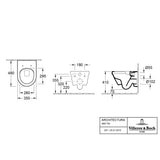 Villeroy & Boch Wall Hung Toilet Villeroy & Boch Architectura Compact Wall Hung Rimless DirectFlush Toilet with Soft Close Seat