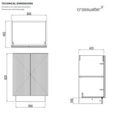 Crosswater Floor Standing Vanity Unit Crosswater Limit 600mm Floorstanding Vanity Unit with Worktop