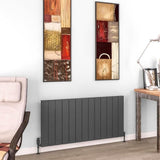 Eastbrook Panel Radiator 600 x 1230 / Electric Only Eastbrook Charlton Horizontal Aluminium Designer Radiator in Matt Anthracite