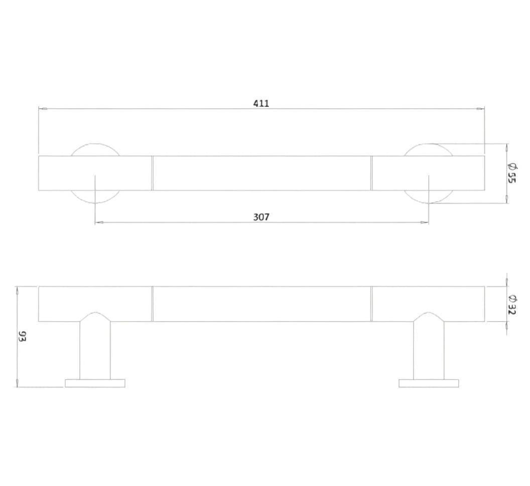 Crosswater Grab Rail/Bar Crosswater Straight Grab Bar