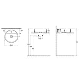 Saneux Oxford 400mm Floor Standing Round Fluted Vanity Unit with Basin