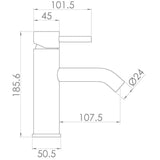 Saneux Mono Basin Tap Saneux COS Basin Mixer Tap in Brushed Nickel