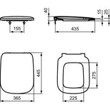 Ideal Standard Toilet Seat Ideal Standard Studio Echo Soft Close, Quick Release Wrapover Toilet Seat