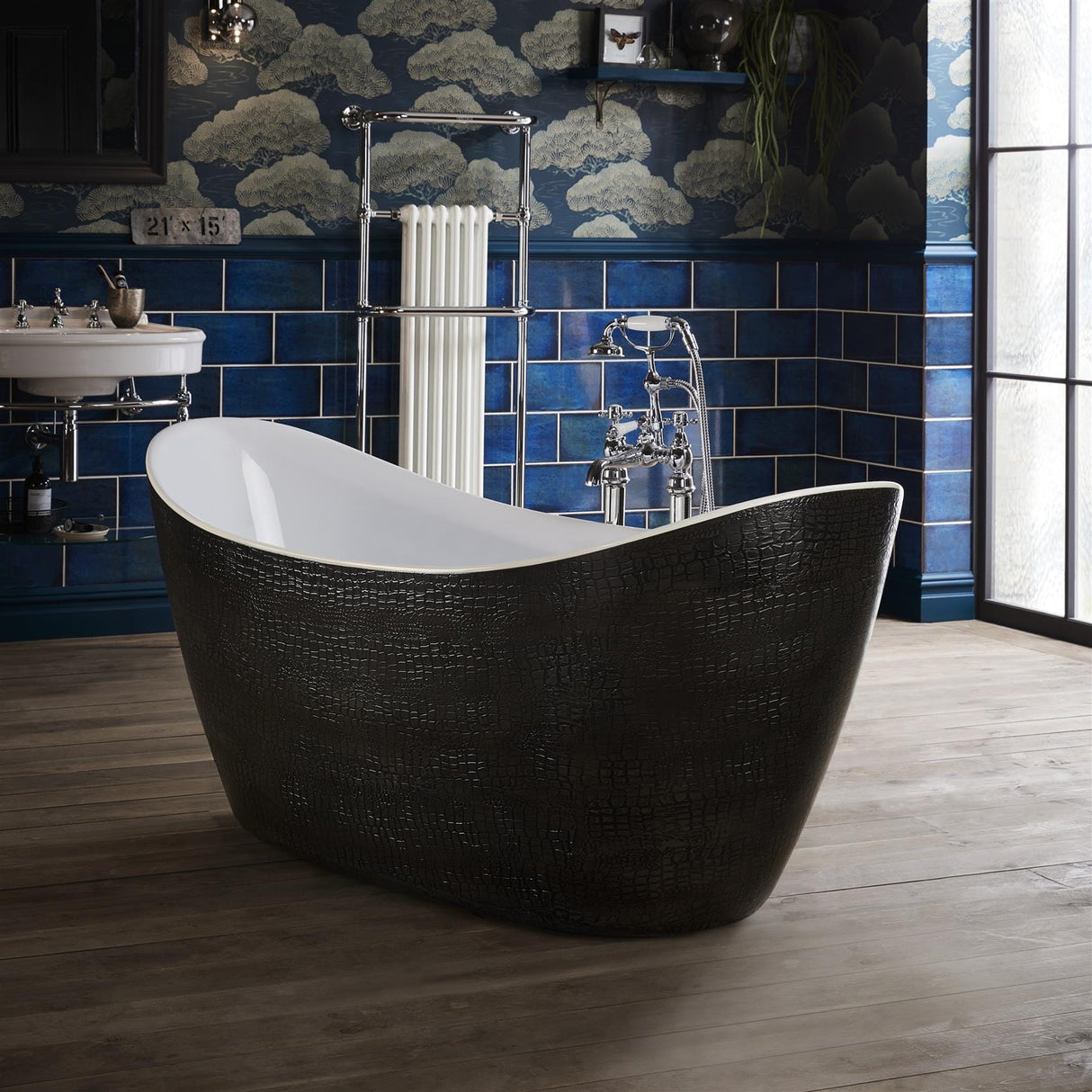 Heritage Modern Freestanding Bath Heritage Alderley Mock Croc Skin Effect Freestanding Acrylic Double Ended Bath