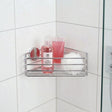 Smedbo Basket Chrome Smedbo Beslagsboden Frame Self-Adhesive Corner Shower Basket
