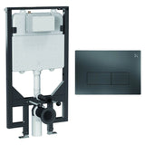 Crosswater Wall Hung WC Frame MPRO Plate in Slate Crosswater 1.14m Ultra Slim Depth Dual Flush WC Support Frame Set with Flush Plate
