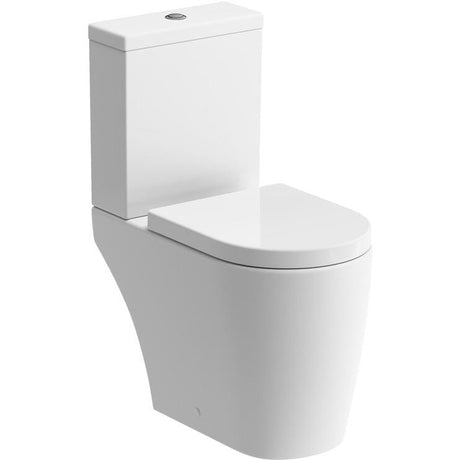 Aquarius Bathrooms Close Coupled Toilet Aquarius Emma Rimless ProFlush Short Projection Close Coupled Toilet with Soft Close Seat
