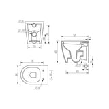 Aquarius Bathrooms Back to Wall Toilet Aquarius Emma Back to Wall Toilet Bundle with Pan, Cistern and Flush Button