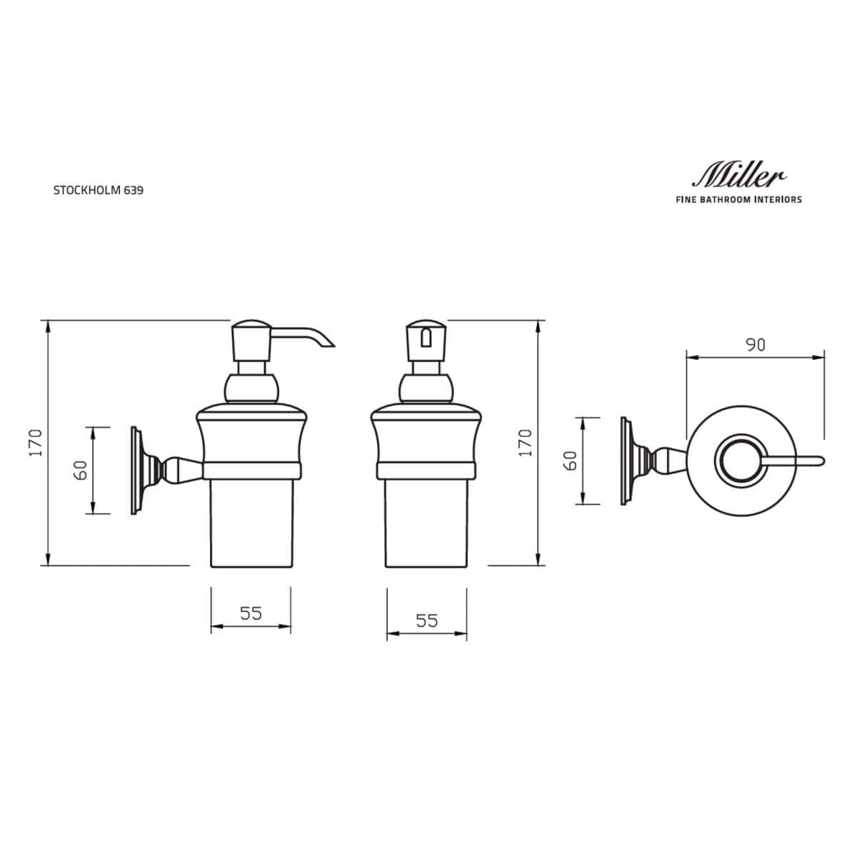 Miller Soap Dispenser Miller Stockholm Wall Mounted Soap Dispenser in Chrome