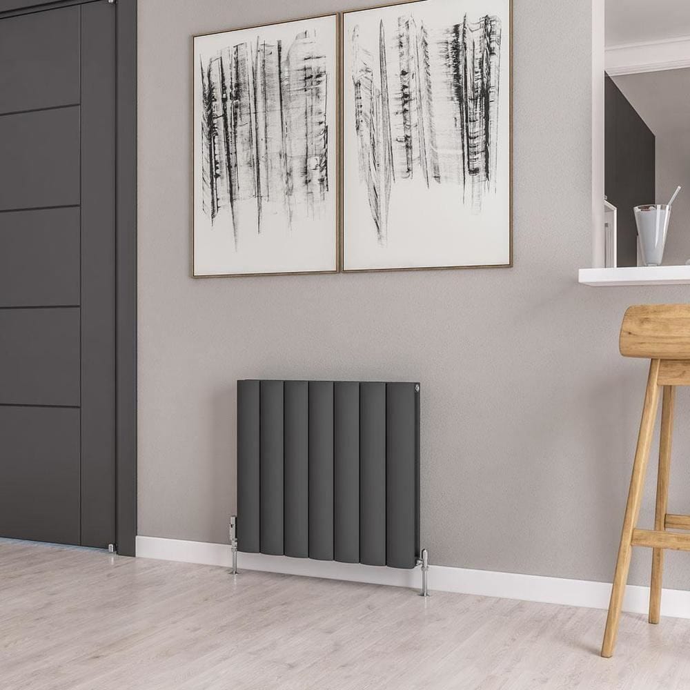 Eastbrook Panel Radiator 600 x 660 / Central Heating Eastbrook Guardia Straight Horizontal Aluminium in Matt Anthracite