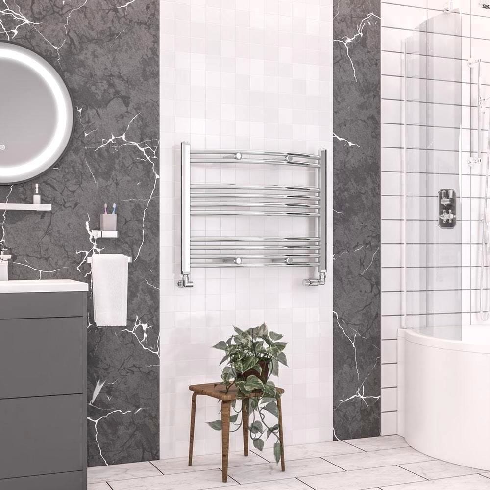 Eastbrook Wendover Curved Vertical Heated Towel Rail in Chrome