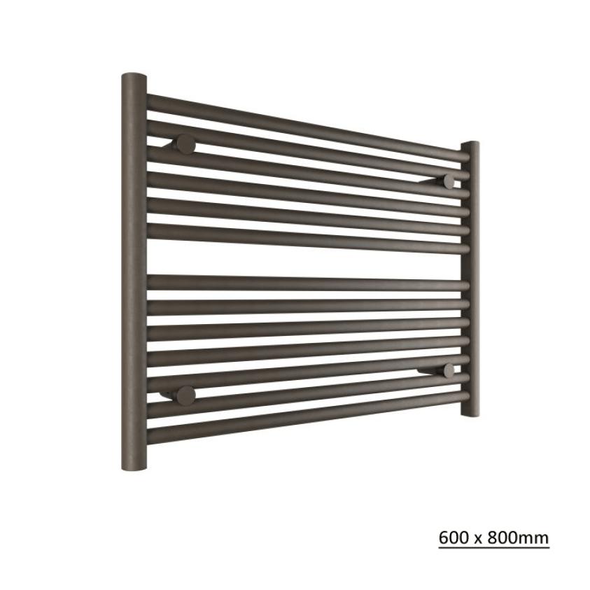 Tissino Ladder Rails 600 x 800 / Central Heating Tissino Hugo2 Designer Towel Radiator in Arabica