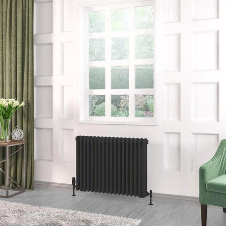 Eastbrook 600 x 833 / Electric Only Eastbrook Rivassa Traditional 3 Column Radiator in Matt Black